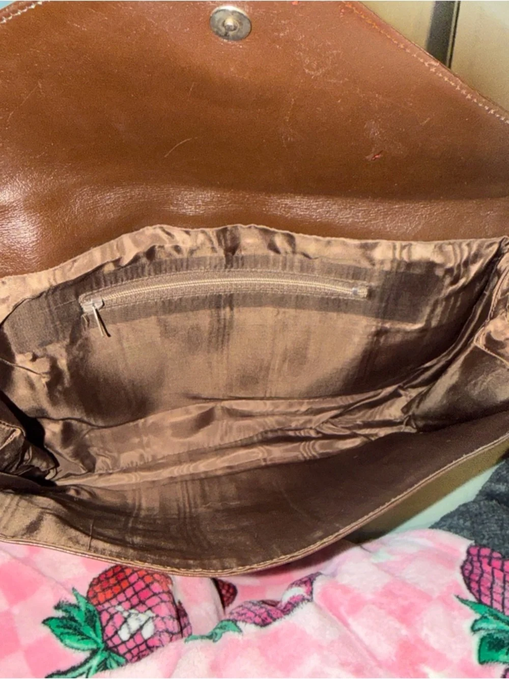 Burberry Tan Plaid Canvas and Brown Leather Messenger Bag